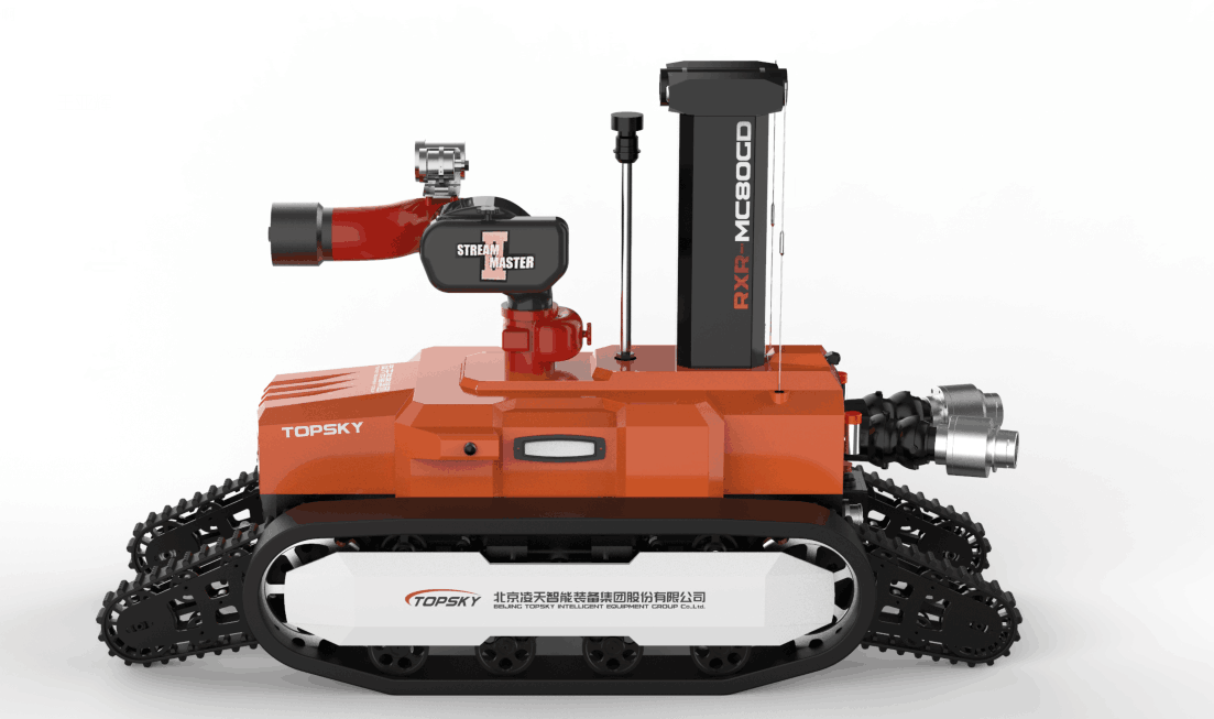 全地形防爆消防滅火偵察機(jī)器人【履帶擺臂】  (第2代，升降云臺(tái)及氣體二合一探測(cè)裝置+語音控制）  RXR-MC80BGD